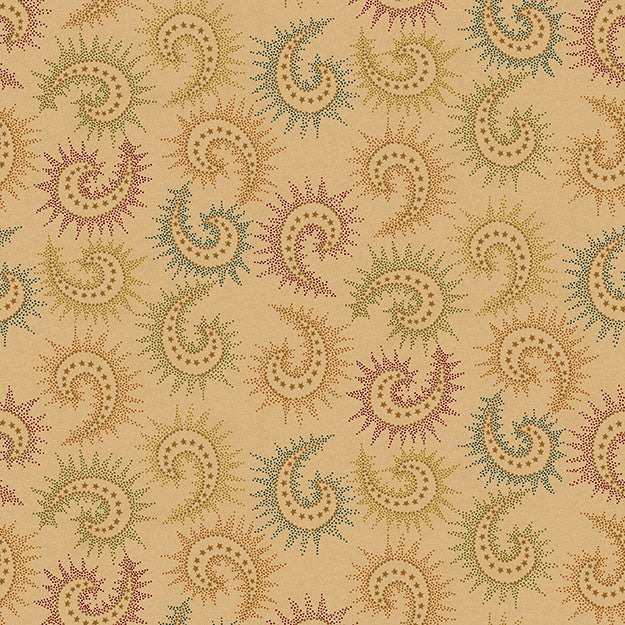 Spiced Paisley in Tan/Multi - 108" Wide Backing - 6368-33