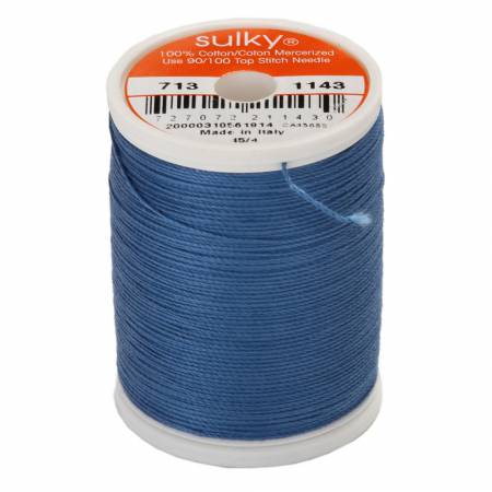 Sulky Cotton Thread, 2 ply, 12 wt - True Blue - 713-1143