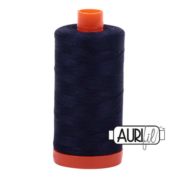 Aurifil 50 wt cotton thread, 1300m, Very Dark Navy (2785)