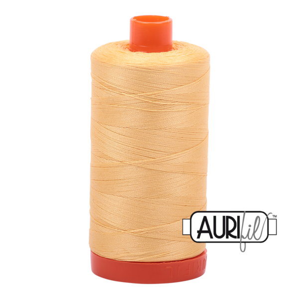 Aurifil 50 wt cotton thread, 1300m, Medium Butter (2130)
