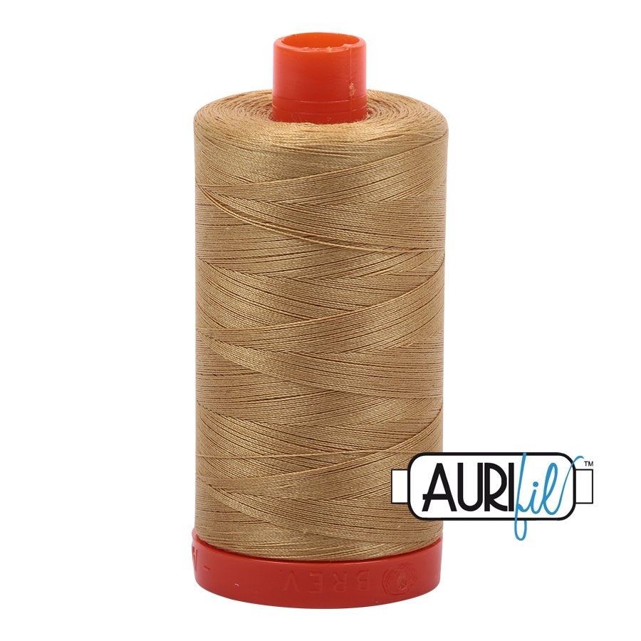 Aurifil 50 wt cotton thread, 1300m, Light Brass (2920)