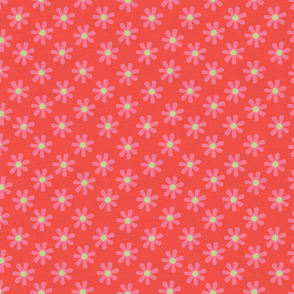 9 to 5 Quilt Fabric - Flowers in Red - 12022492