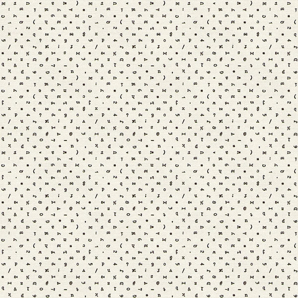 9 to 5 Quilt Fabric - Font in White - 12022495