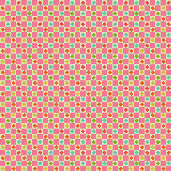 9 to 5 Quilt Fabric - Lunchroom (Square/Diamond Tile) in Multi - 12022496