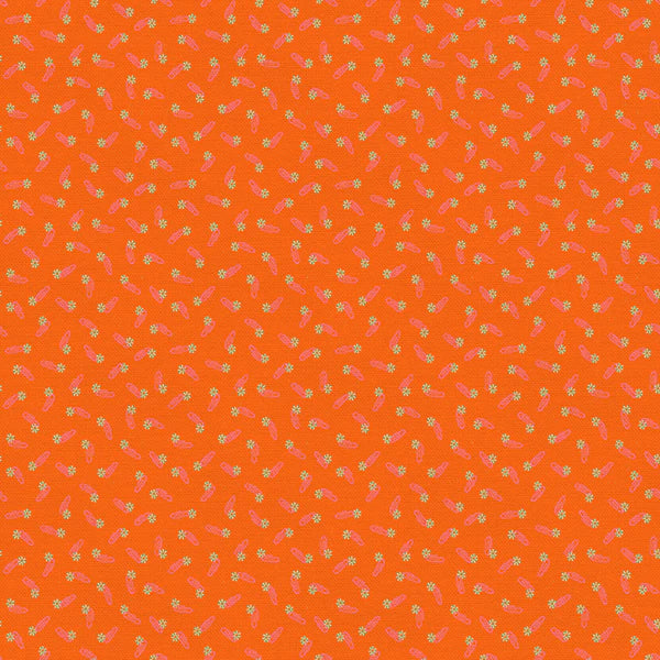9 to 5 Quilt Fabric - Paperclips in Orange - 12022493