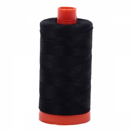LKG: Aurifil 50 wt cotton thread, 1300m, Black (2692)