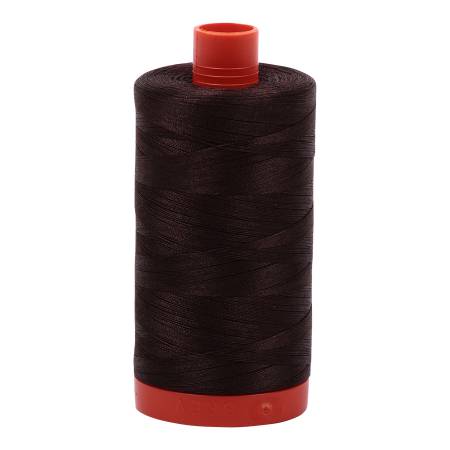 Aurifil 50 wt cotton thread, 1300m, Dark Brown (5024)