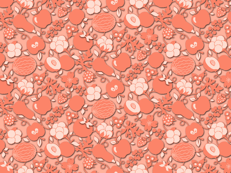 ACSH The Carolinas Quilt Fabric - Agriculture in Peach Orange - 13544 23