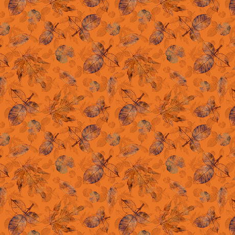 A Flutter of Leaves Quilt Fabric - Leaf Toile in Rust/Orange - 1649 29123 T