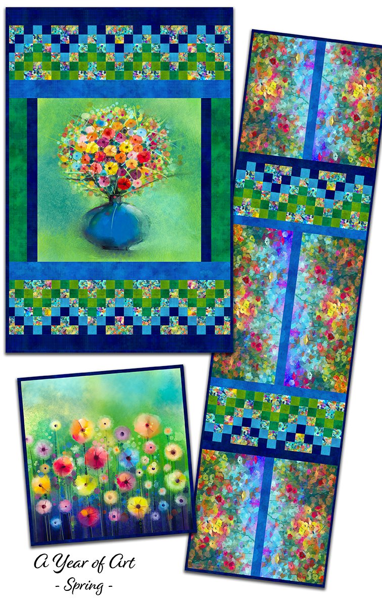 A Year of Art Spring Pattern - Wall Hanging, Table Runner, Pillow - YOA SP