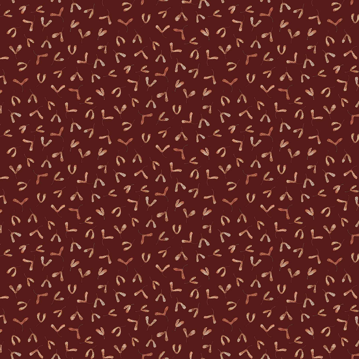 After the Rain Quilt Fabric - Maple Seeds on Mulberry Brown - 90164 29