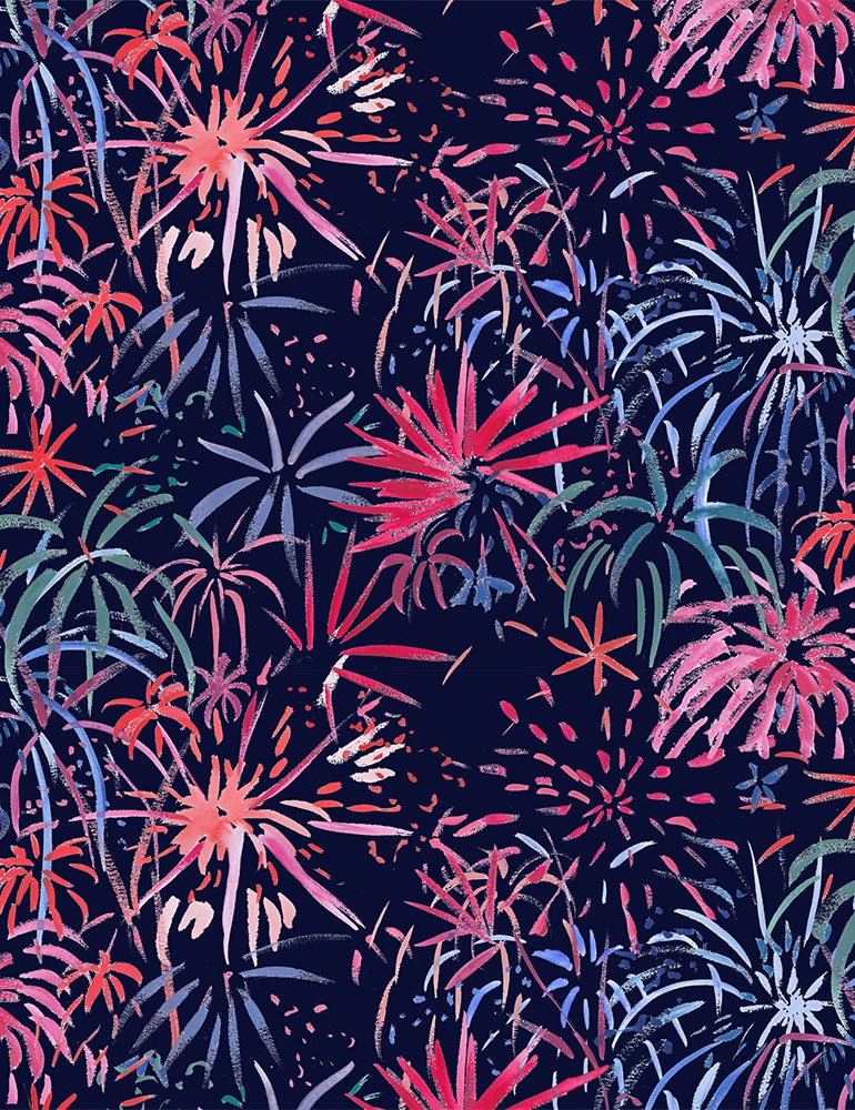 American Summer Quilt Fabric - Fireworks in Multi - DCWR1785-MULTI