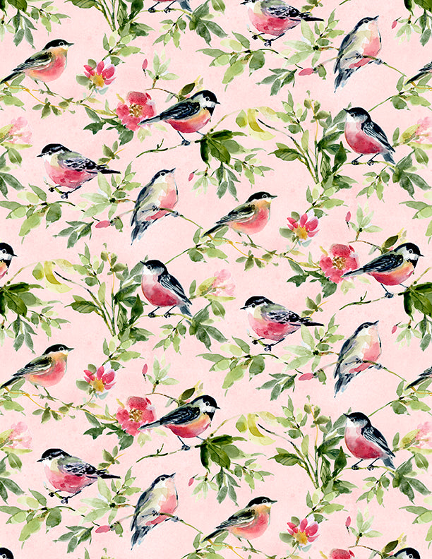 Among the Branches - Birds Allover in Pink - 3023 39756 379
