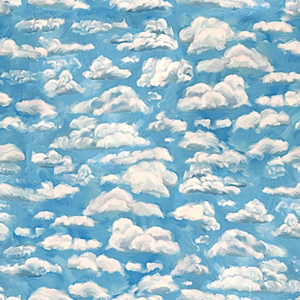 An Artist's Wonderland Quilt Fabric - Clouds in Sky Blue - T4896-16