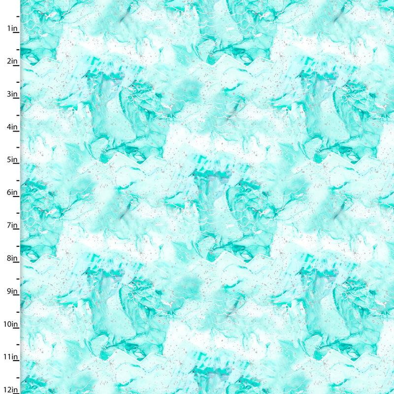 Arctic Wonder Quilt Fabric - Cracked Ice in Turquoise - 19437-TRQ