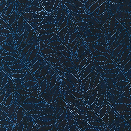 Artisan Batiks Kasuri Batik Quilt Fabric - Dotted Leaves in Indigo Blue - AMD-20833-62 INDIGO