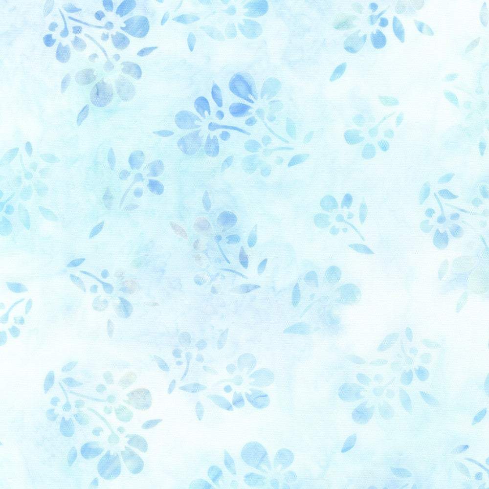 Artisan Batiks Pastel Petals Quilt Fabric - Cherry Blossom Floral in Cloud Blue - AMD-21445-216 CLOUD