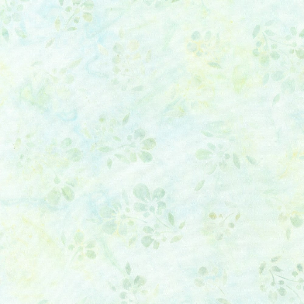 Artisan Batiks Pastel Petals Quilt Fabric - Cherry Blossom Floral in Mint Green - AMD-21445-245 MINT