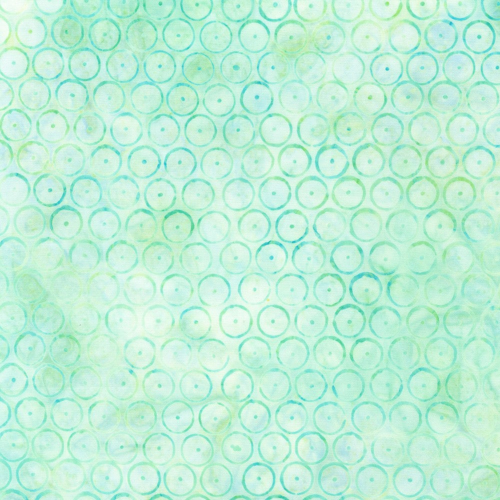 Artisan Batiks Pastel Petals Quilt Fabric - Circle Dots in Mint Green - AMD-21450-32 MINT