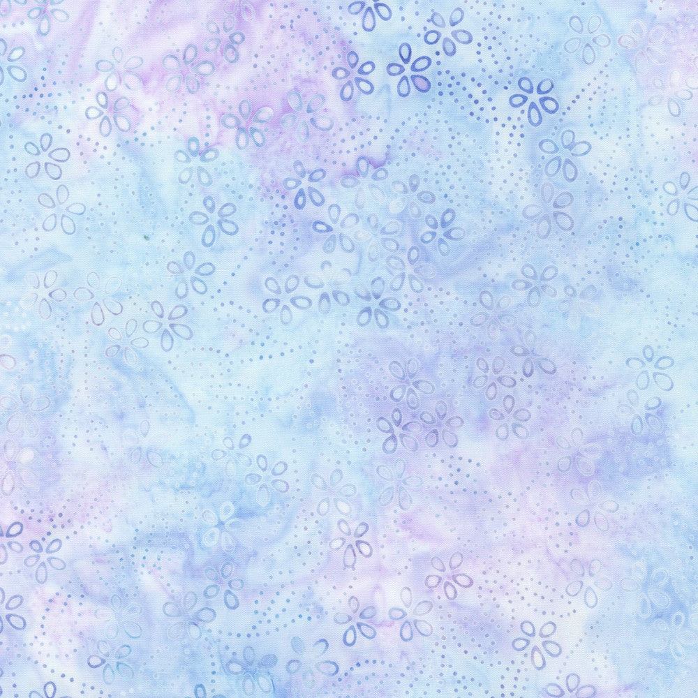 Artisan Batiks Pastel Petals Quilt Fabric - Daisy Floral in Hydrangea Blue/Purple - AMD-21446-470 HYDRANGEA