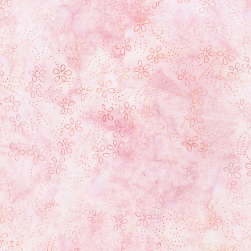 Artisan Batiks Pastel Petals Quilt Fabric - Daisy Floral in Peach (Pink) - AMD-21446-144 PEACH