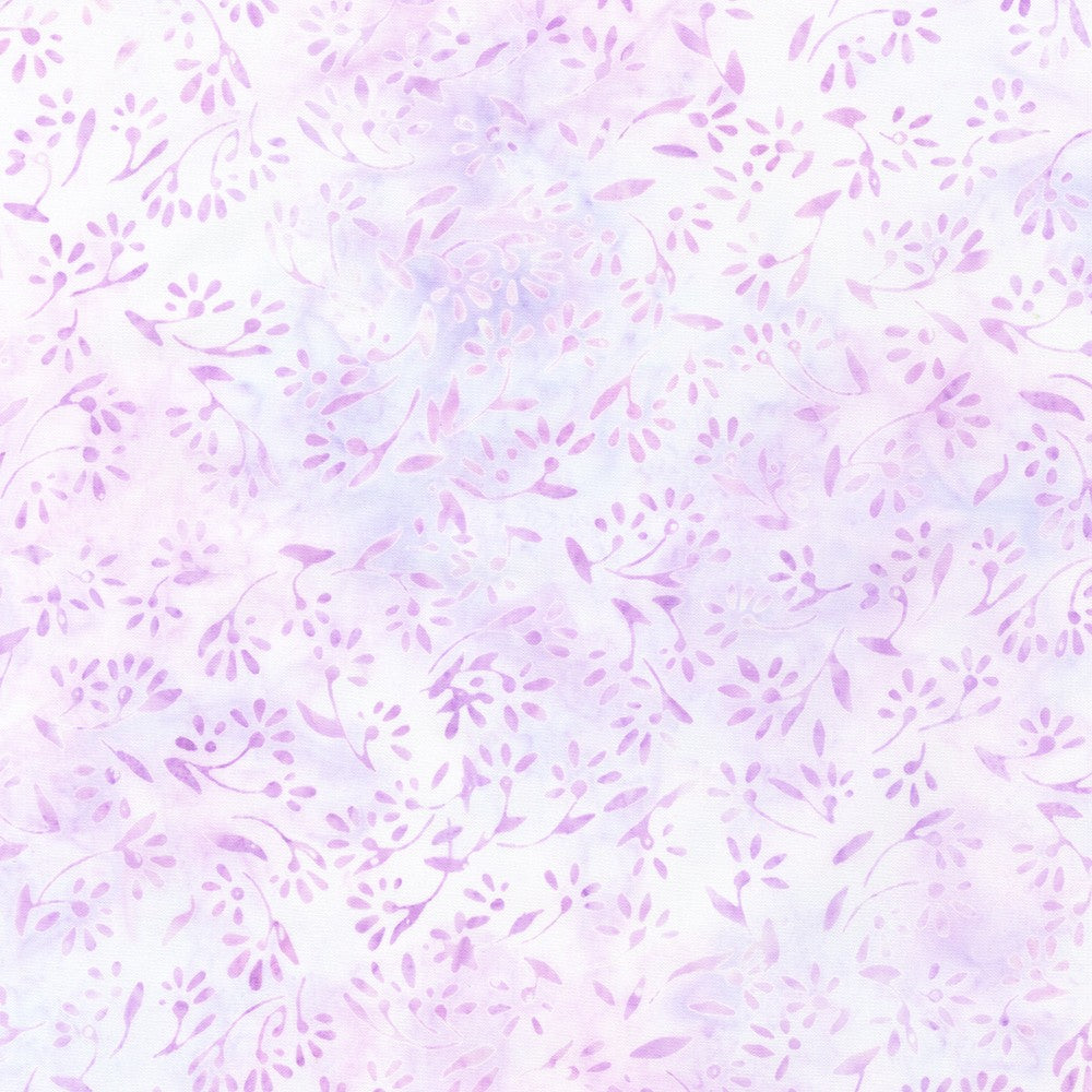 Artisan Batiks Pastel Petals Quilt Fabric - Floral Sprigs in Thistle Purple  - AMD-21448-252 THISTLE