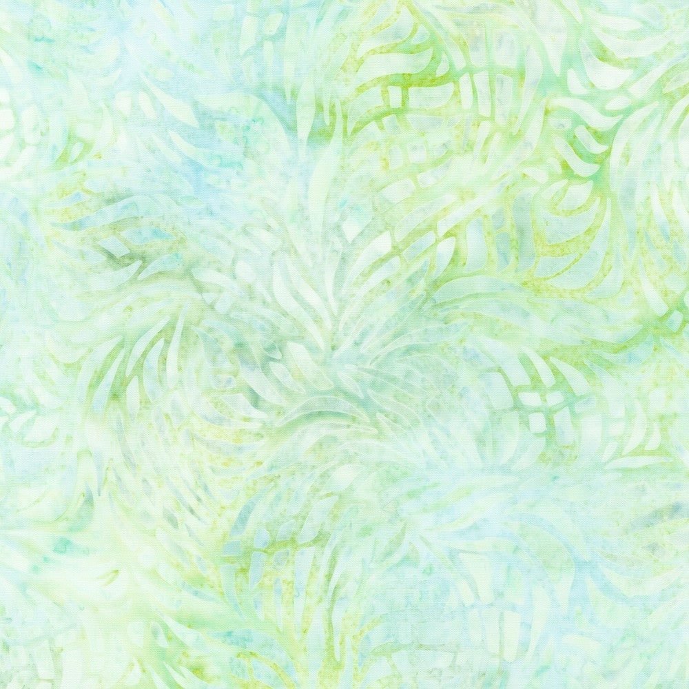 Artisan Batiks Pastel Petals Quilt Fabric - Fronds in Fresh Dew Green  - AMD-21447-308 FRESH DEW