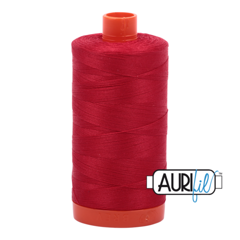 Aurifil 50 wt cotton thread, 1300m, Red (2250)