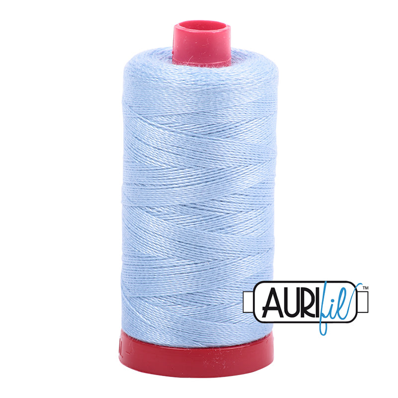 Aurifil 12 wt cotton thread, 350m, Robins Egg Blue (2715)