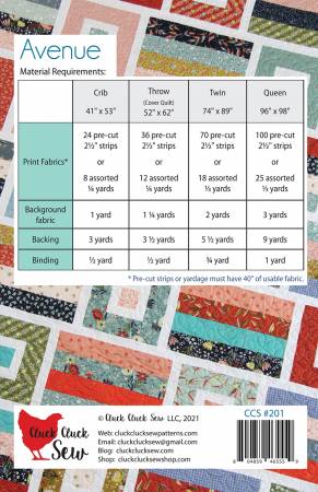 Avenue Quilt Pattern - CCS201
