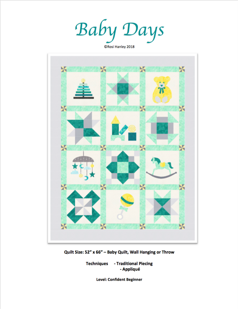 Digital Download: Baby Days Quilt Pattern by Rosi Hanley