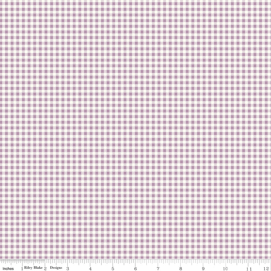 Bee Ginghams Quilt Fabric by Lori Holt - Jennifer (1/8" straight plaid) in Heirloom Taffy Purple - C12559-HEIRLOOMTAFFY