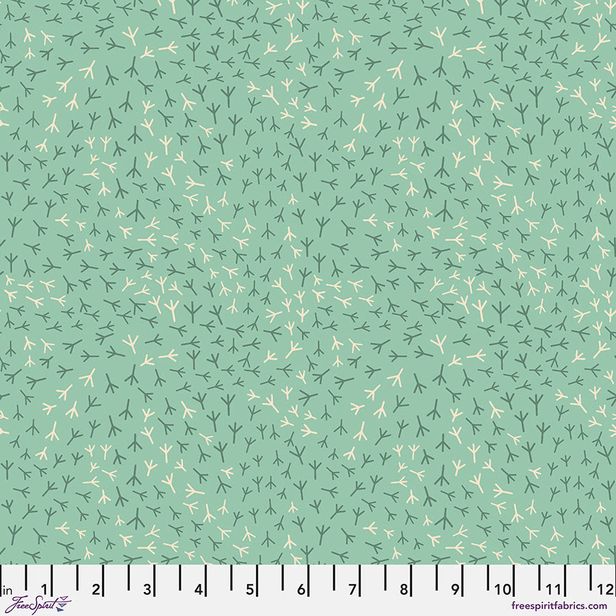 Birds of a Feather Quilt Fabric - Bird Prints in Oasis Green - PWRH056.OASIS