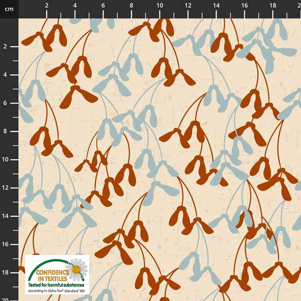 Birds on the Move Quilt Fabric - Maple Seeds on Cream - 4501-410