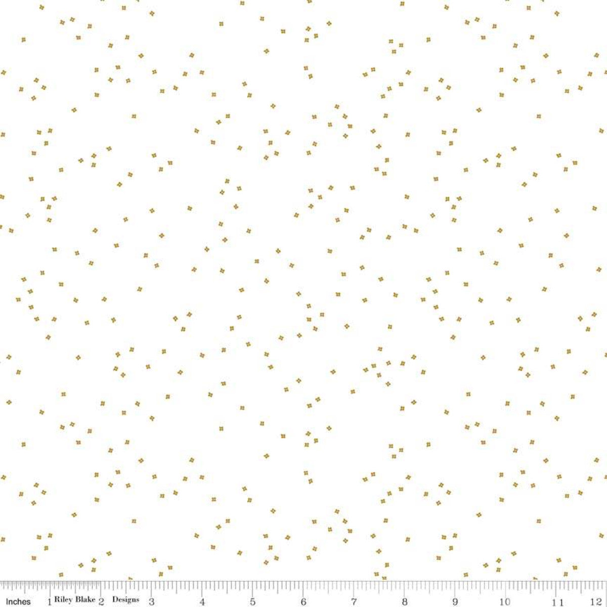 Blossom Quilt Fabric - Gold Sparkle on White - SC730-Gold