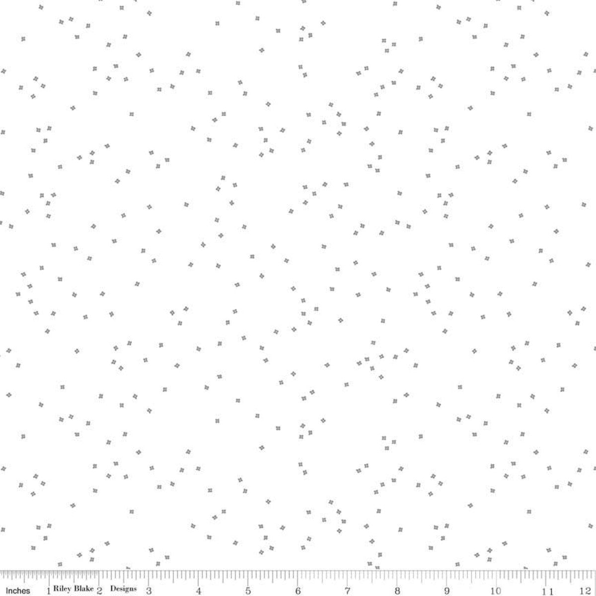 Blossom Quilt Fabric - Silver Sparkle on White - SC730-SILVER