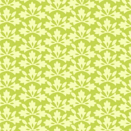 Bungalow Quilt Fabric - Blossom Block Print in Lime Green - CX9506-LIME-D