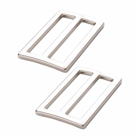 By Annie Bag Hardware - 1 1/2" Slider, Widemouth, Flat, set of two, Nickel - HAR1.5-SL-TWO