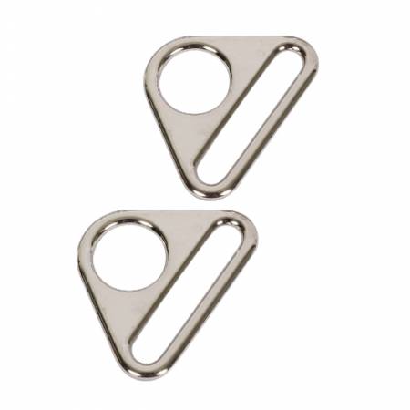 By Annie Bag Hardware - 1 1/2" Triangle Ring, Flat, set of two, Nickel - HAR1.5-TR-N-TWO