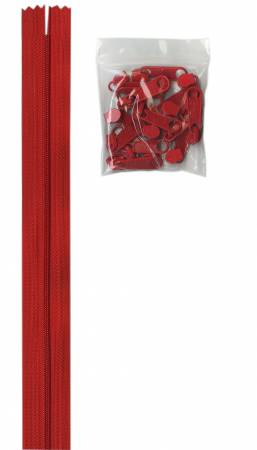 By Annie Bag Hardware - Zippers by the Yard, 4 yards, - ATOM RED - ZIPYD-ATOM RED