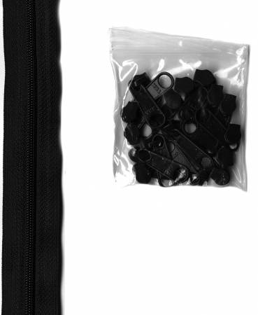 By Annie Bag Hardware - Zippers by the Yard, 4 yards, - BLACK - ZIPYD-BLACK