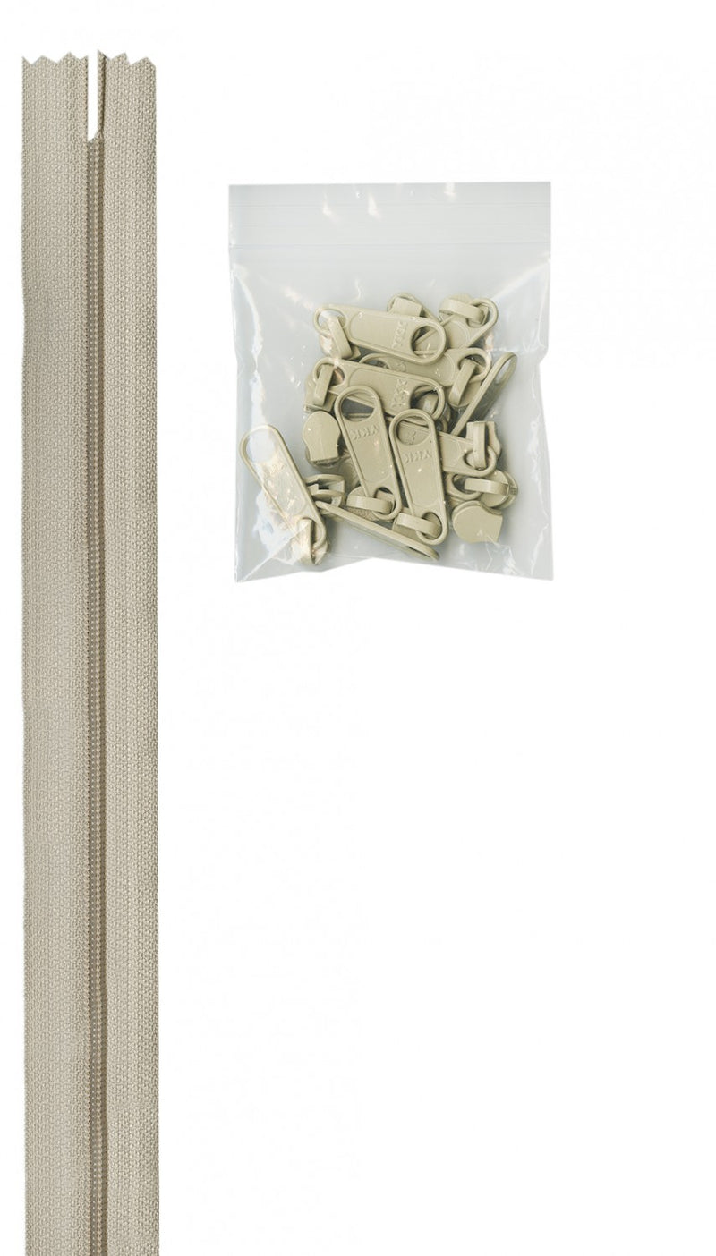 By Annie Bag Hardware - Zippers by the Yard, 4 yards, - Natural (Cream/Tan) - ZIPYD-NATURAL