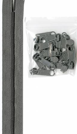 By Annie Bag Hardware - Zippers by the Yard, 4 yards, - PEWTER GRAY - ZIPYD-PEWTER