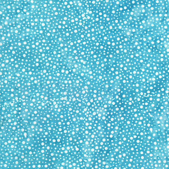 Calm Lagoon Batik Quilt Fabric -  Mini Dot in Pewter Blue/White - 112138500