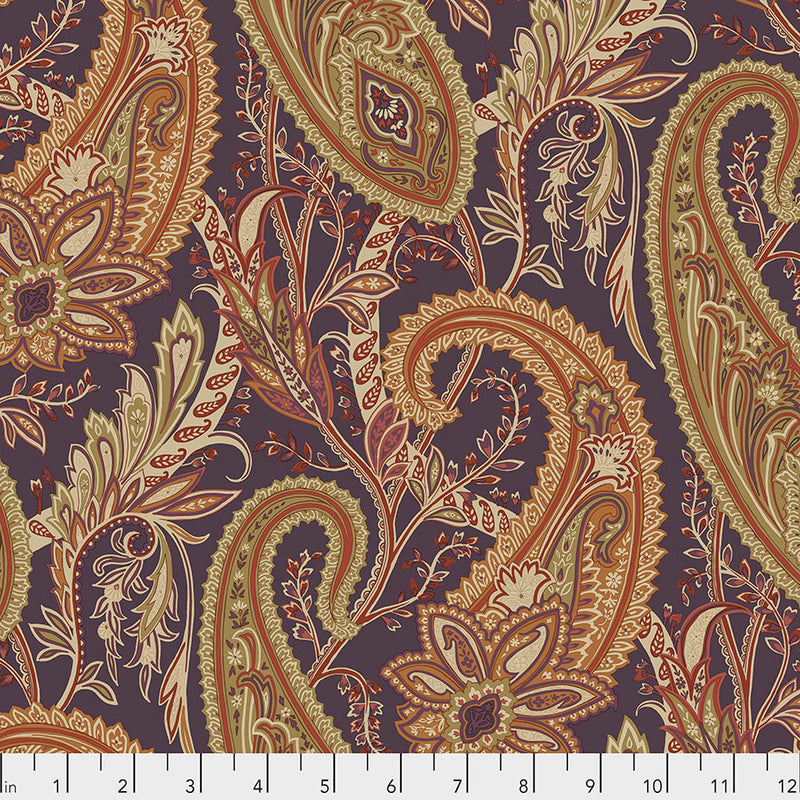 Cashmere Quilt Fabric - Cashmere Paisley in Spice (Purple) - PWSA012.SPICE