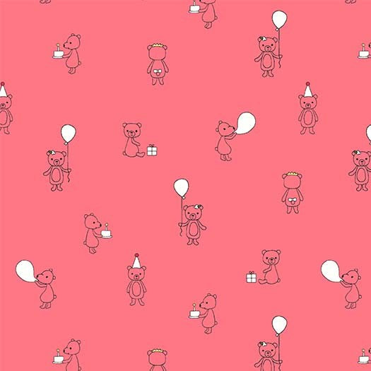 Celebrate Quilt Fabric - Bear Cubs in Shell Pink - DH8819-SHEL-D