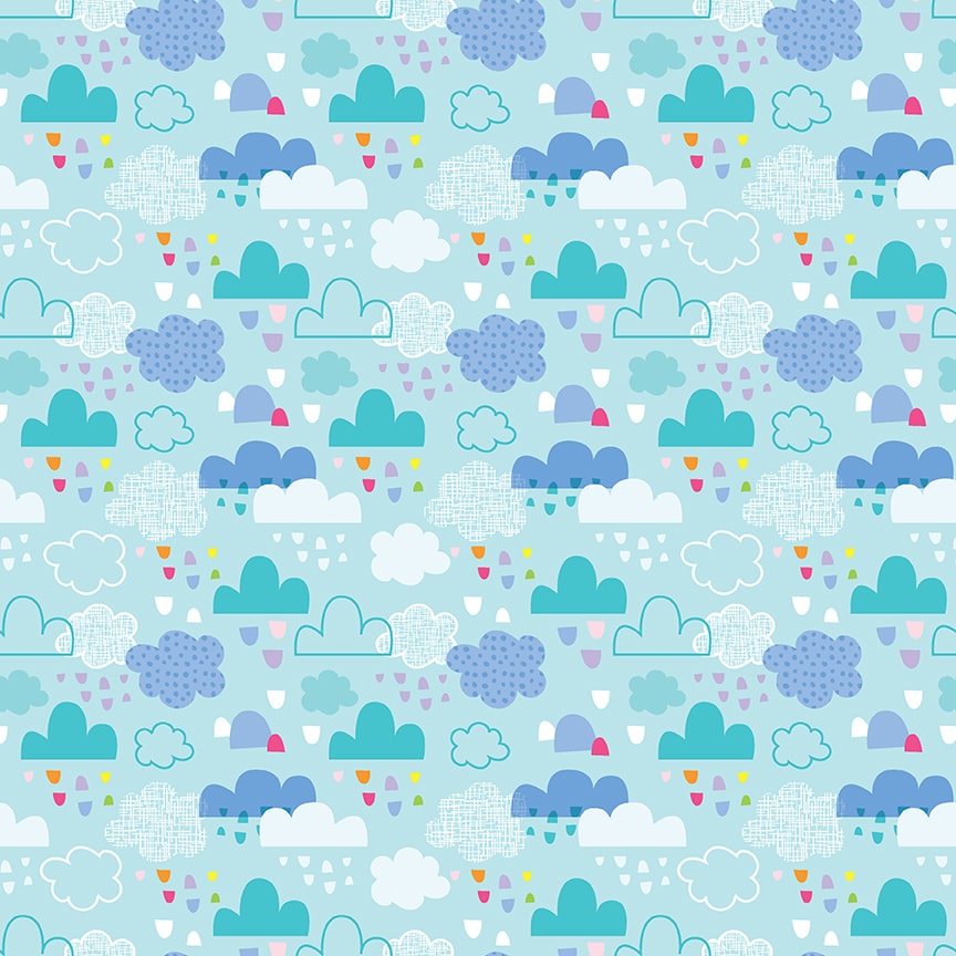 Chasing Rainbows Quilt Fabric - Chasing Rainbows in Blue - 689-11