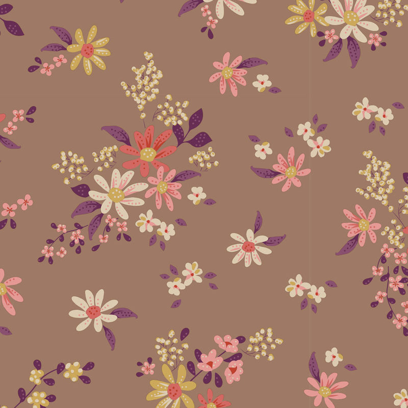 Chic Escape Quilt Fabric by Tilda's World - Daisyfield Floral Blenders in Taupe Tan - 110054