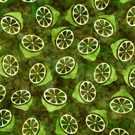 Cocktail Hour Quilt Fabric - Citrus in Green - 2600-28722-F
