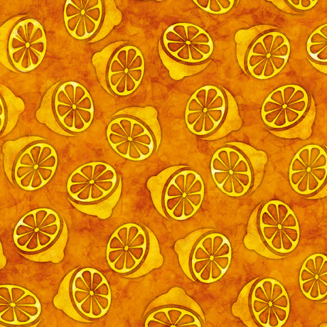 Cocktail Hour Quilt Fabric - Citrus in Orange - 2600-28722-O
